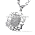 Chram Micro Pave Zircon Pendant Necklace For Women Girls Rhodium Plated Chain